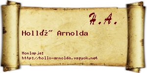 Holló Arnolda névjegykártya